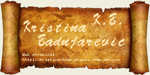 Kristina Badnjarević vizit kartica